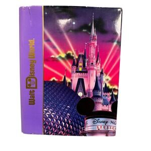 Vintage Walt Disney World Hardcover Souvenir Book Purple & Gold Castle EPCOT MGM